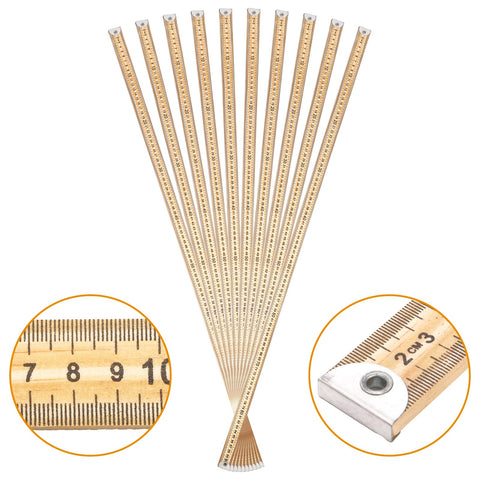 WUWEOT wooden yardstick with metal tips ensures lasting durability