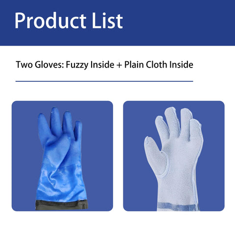 WUYANGXD elbow-length blue gloves side view ideal for tough cleaning
