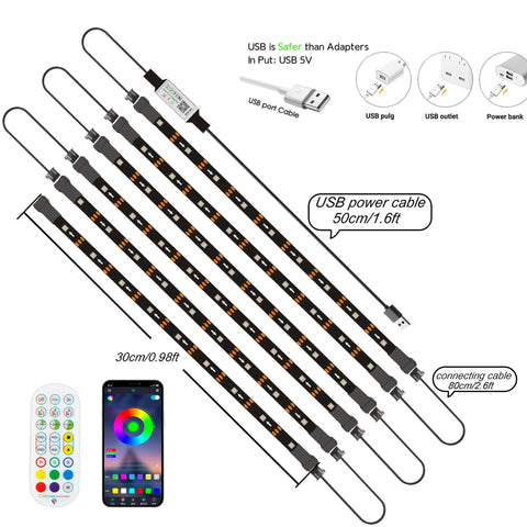 WUYXPG LED Strip Lights strong adhesive backing for secure mounting