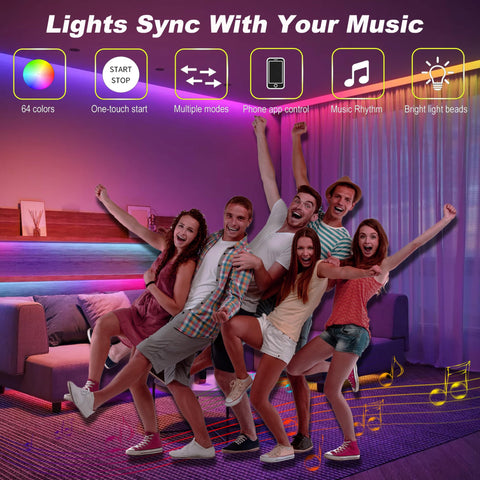 WUYXPG LED Strip Lights TV backlight enhances viewing with RGB glow