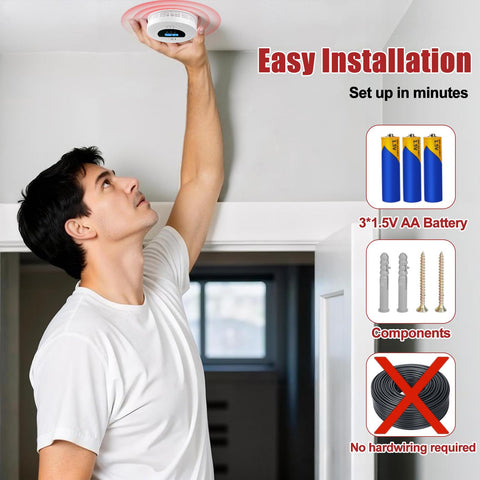 WUZETIAN whole-home coverage concept with synchronized alerts across rooms.