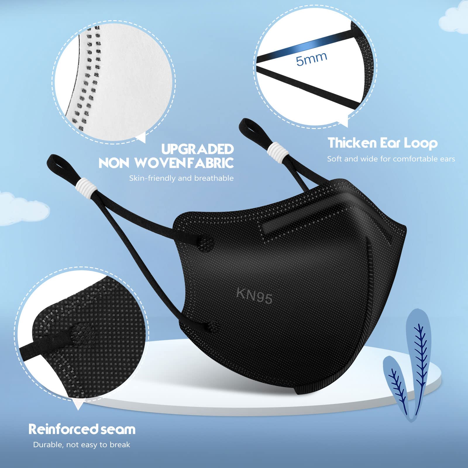 Comfort-focused fit of WWDOLL Kids KN95 mask during school and play