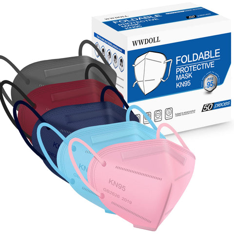 WWDOLL KN95 mask in pink with five-layer protection for daily wear and travel