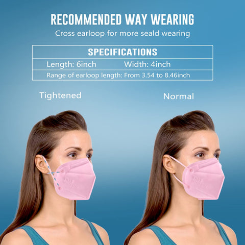 Adjustable nose clip on WWDOLL KN95 mask for secure fit in pink