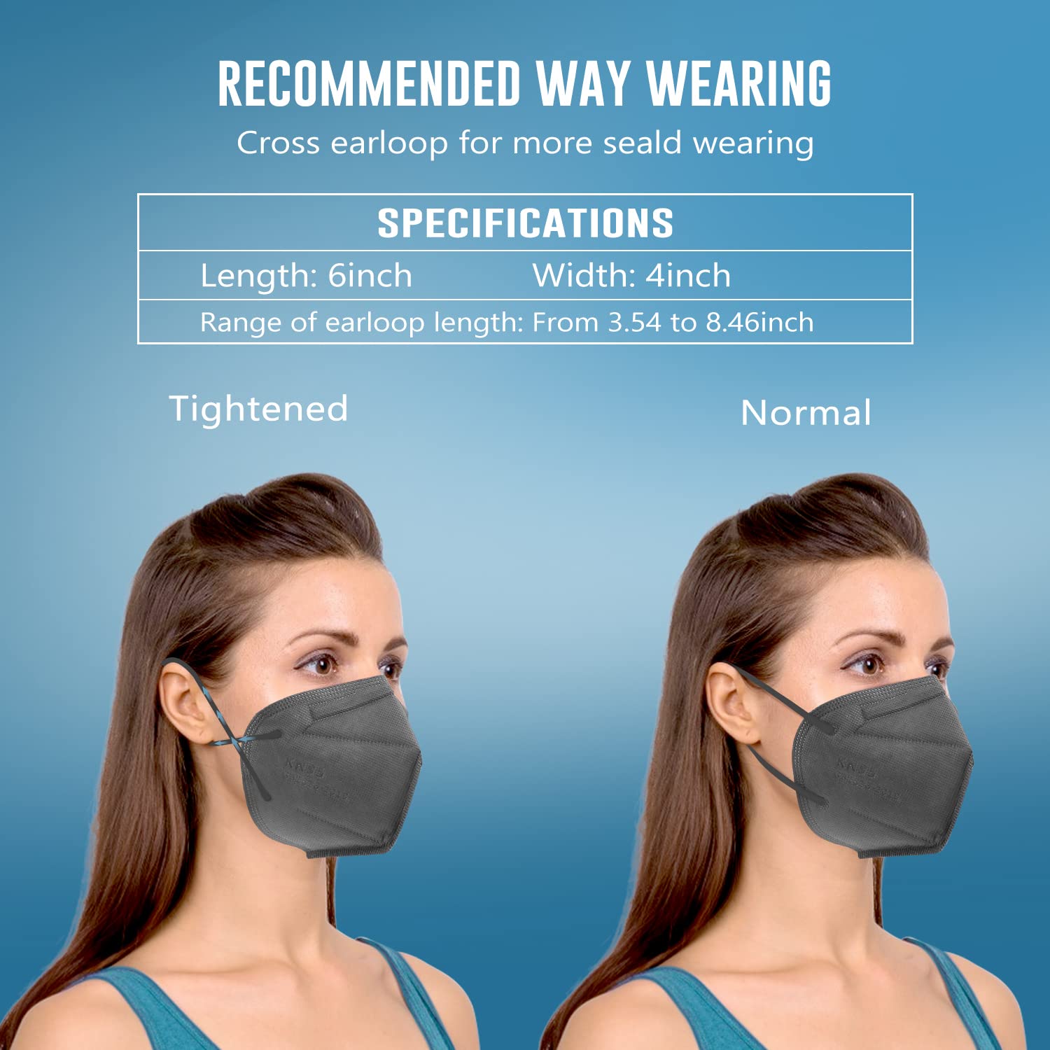 WWDOLL KN95 mask soft ear loops reduce pressure for extended wear.