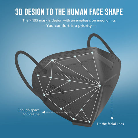 WWDOLL KN95 mask with adjustable nose clip offers secure coverage.