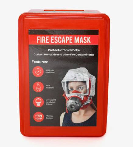 WWILKEN Fire Escape Mask hood in compact storage case for easy home readiness