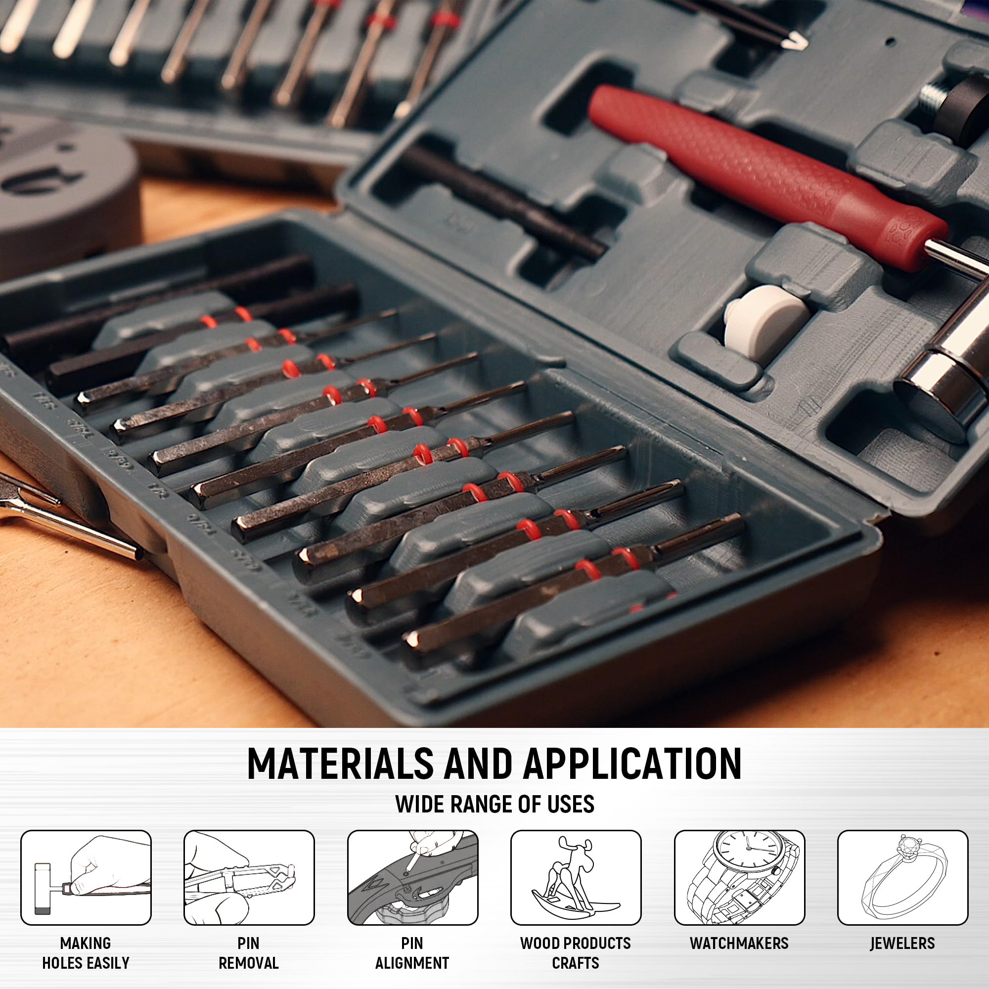 WWIREGEAR pin alignment tool for accurate center punching.