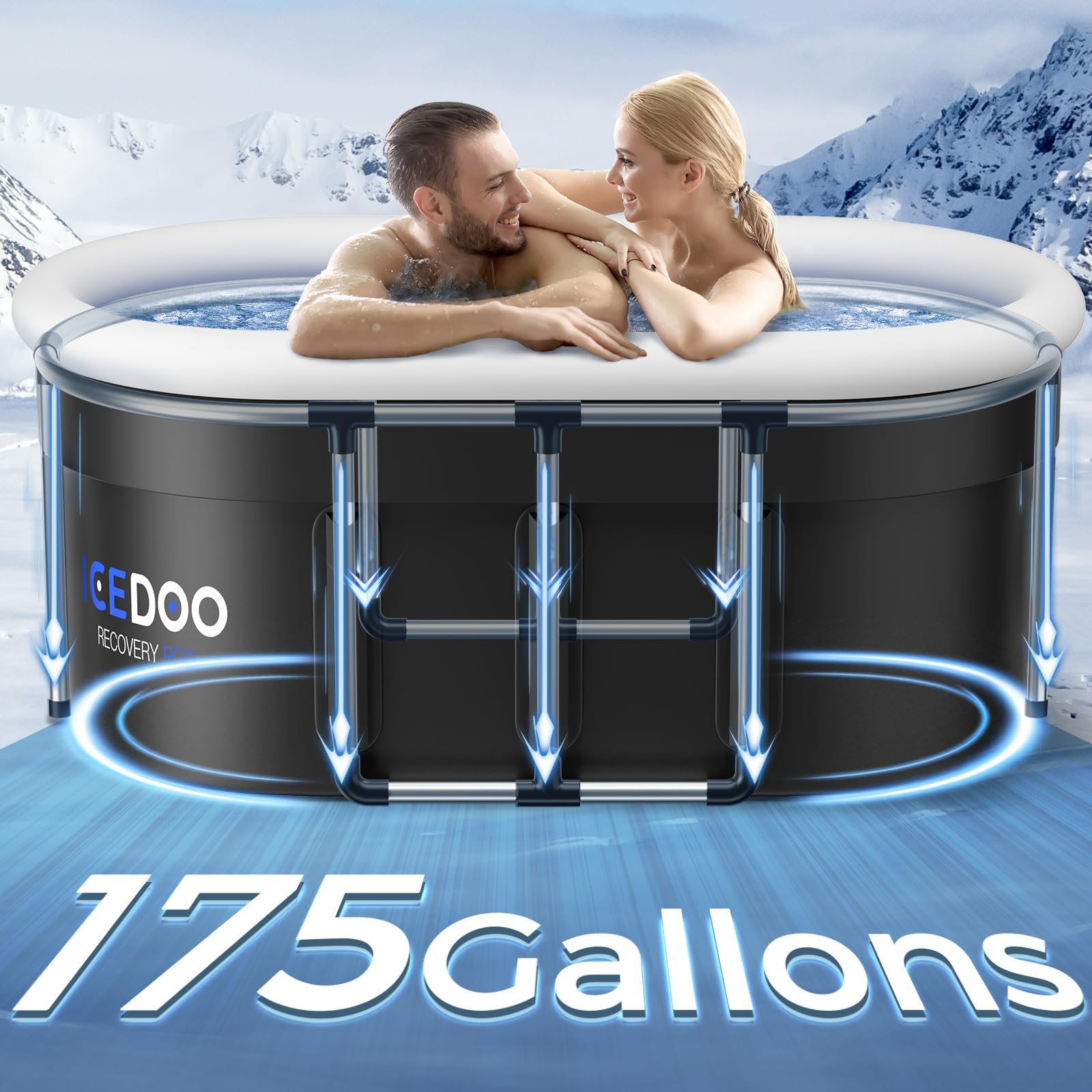 Wxtkkom ice bath tub aluminum frame ensures sturdy support during use