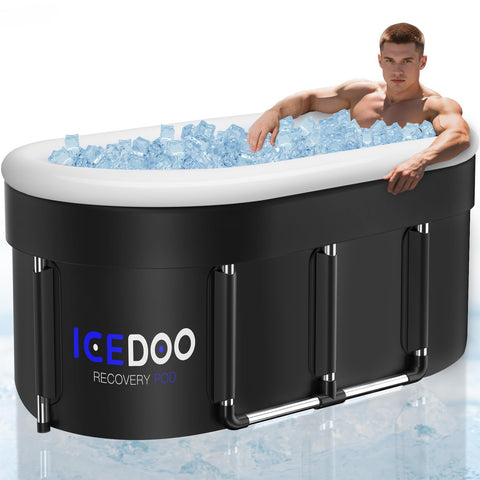Wxtkkom oval ice bath exterior design ideal for home gym and outdoor recovery
