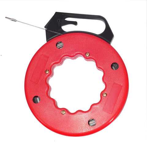 WXTOOLS 100 ft fish tape case protects the reel on site
