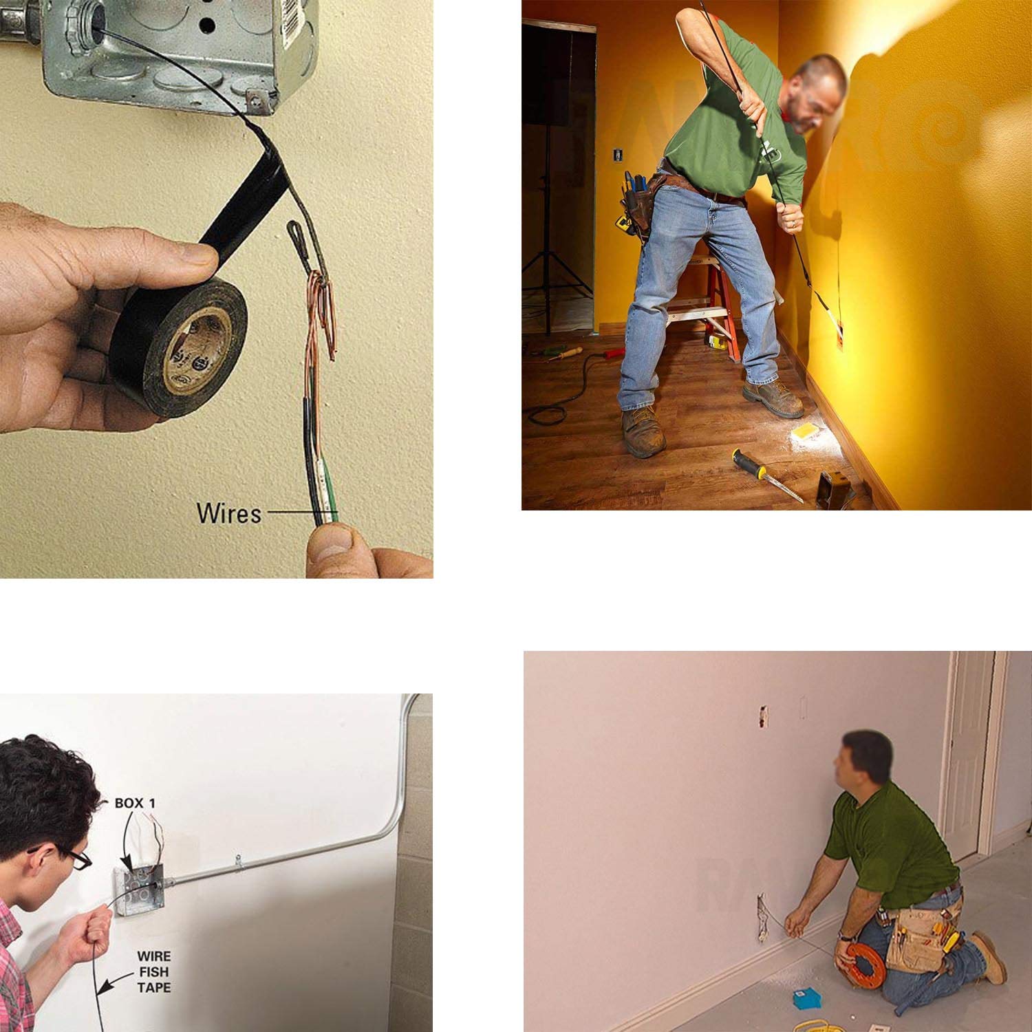 WXTOOLS 100 ft fish tape in conduit and ceiling spaces