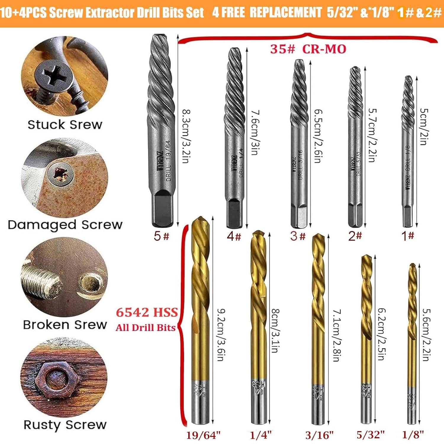 WYBENZ bolt extractor in use removing a broken screw from metal surface.