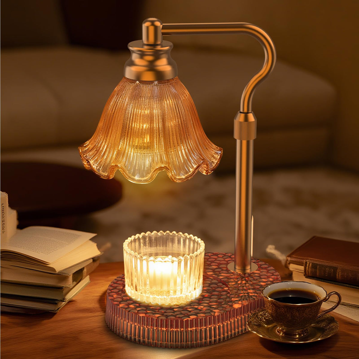 Wyghyronic candle warmer lamp with adjustable height for optimal wax pooling