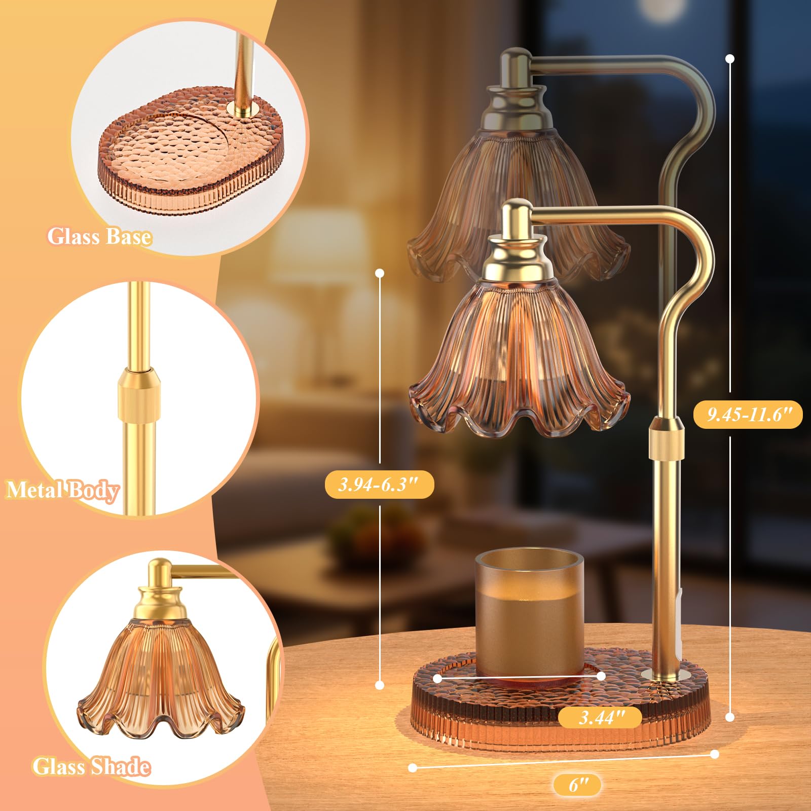 Wyghyronic candle warmer lamp with timer options for scheduled use