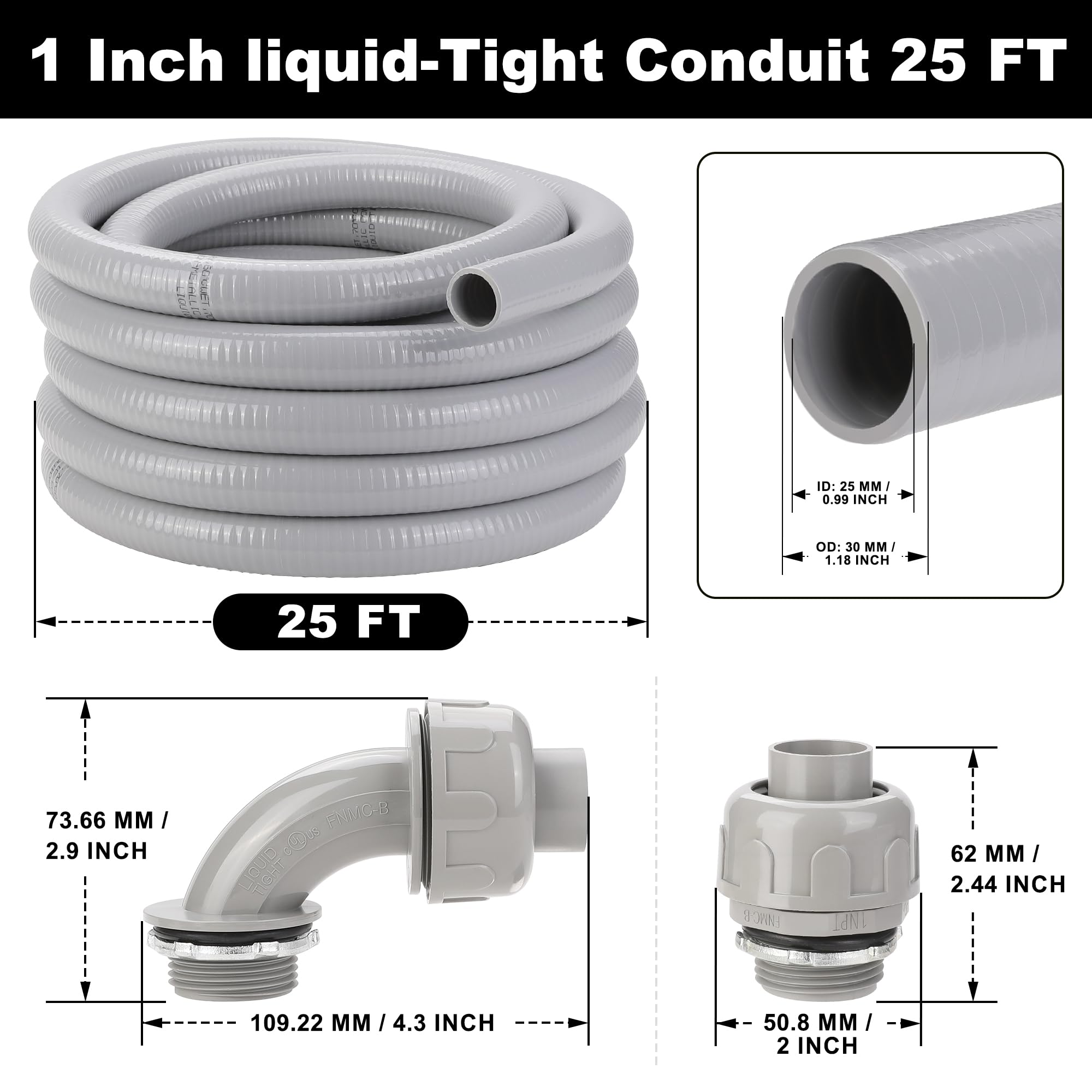 WYNNsky straight connector enabling fast, tool-free conduit connections
