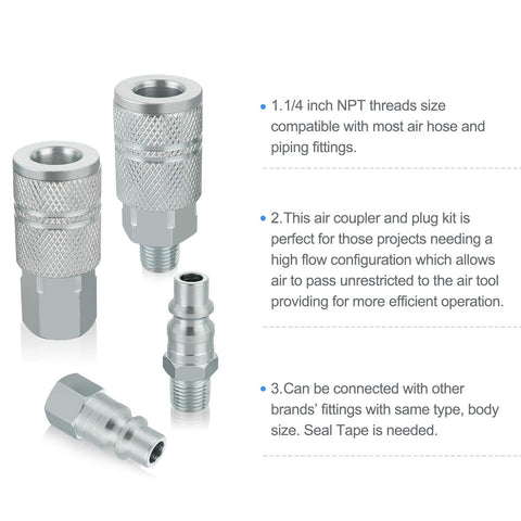 WYNNsky zinc-plated steel coupler provides durable, corrosion-resistant air connections