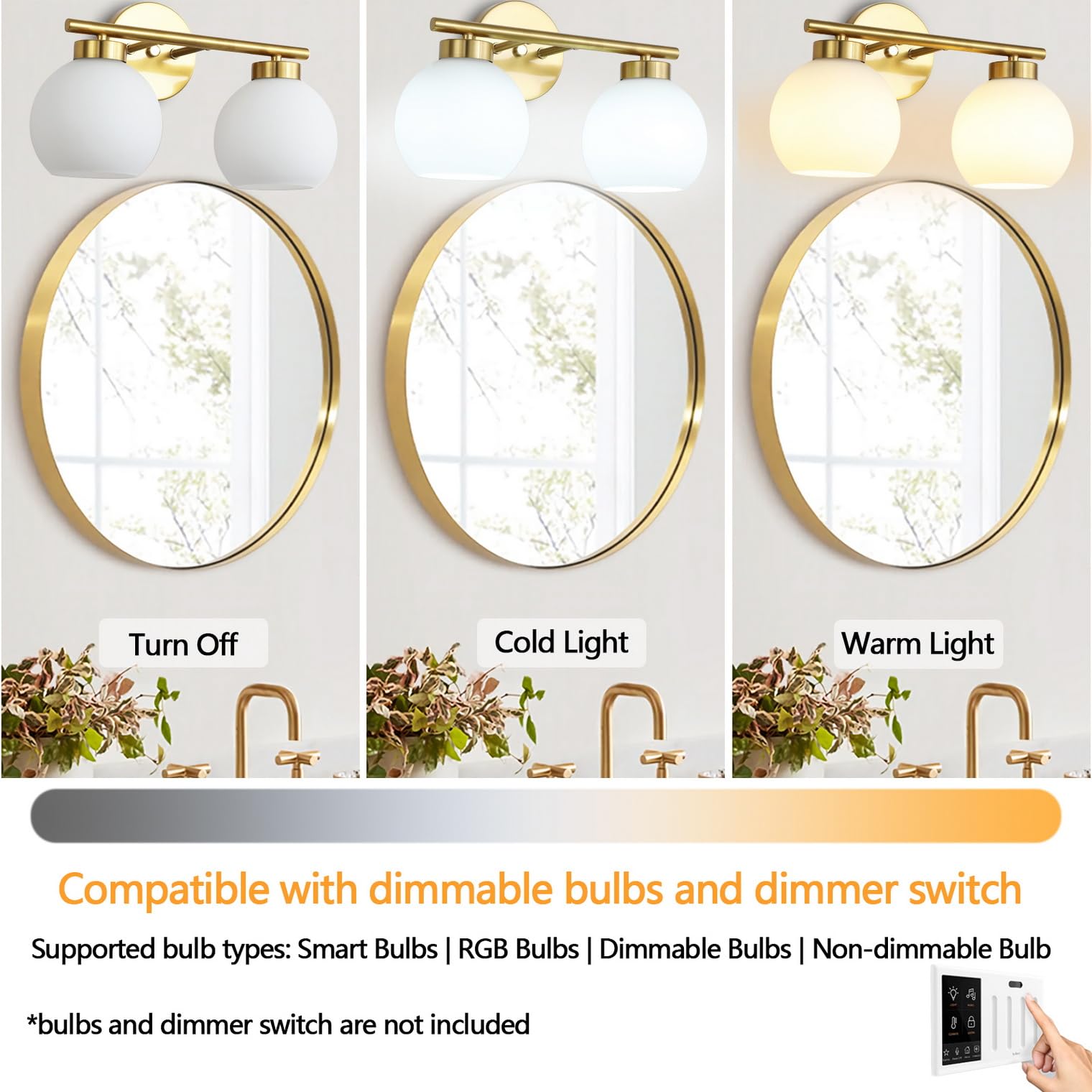 Wynterhaven over-mirror installation shows flexible mounting options.