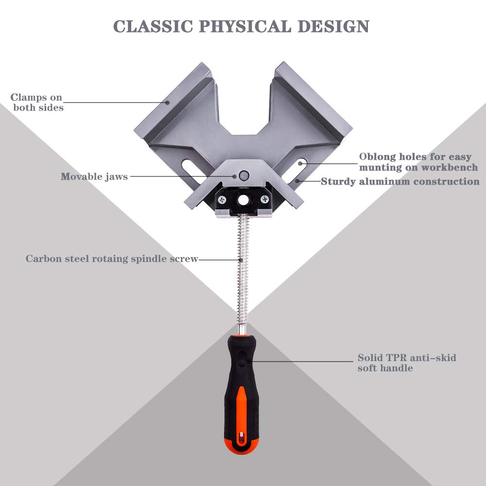 WYQYQ adjustable jaws with rotating nuts speed up right-angle setups.
