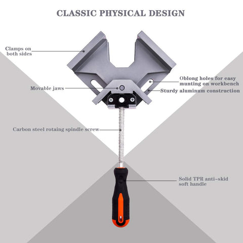 WYQYQ adjustable jaws with rotating nuts speed up right-angle setups.