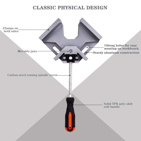 WYQYQ corner clamp aluminum alloy frame offers durable, steady support