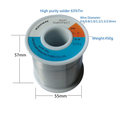 Wyunway rosin-core solder wire provides steady flow and smooth molten joints.
