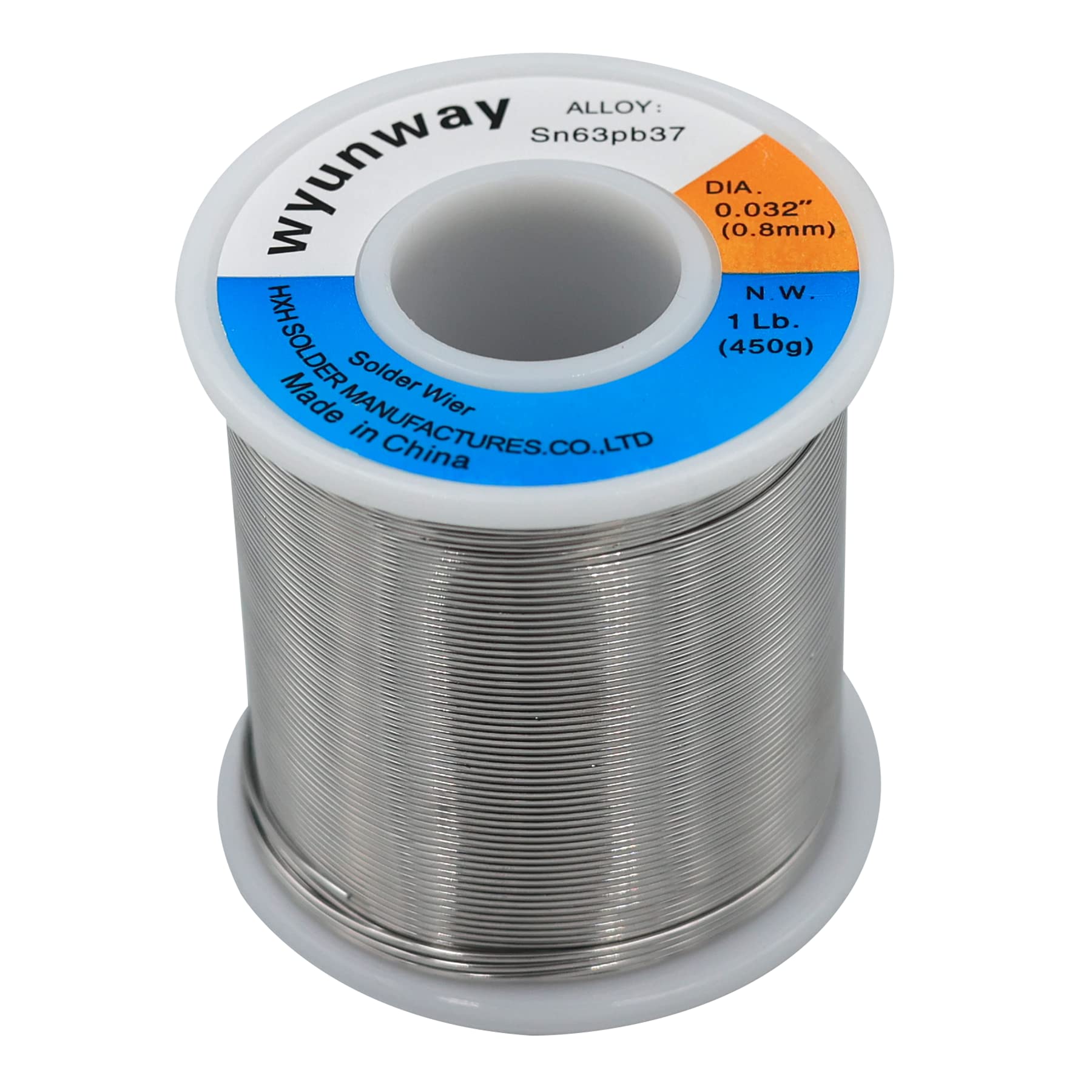 Wyunway rosin-core flux closeup highlighting built-in flux for clean soldering.