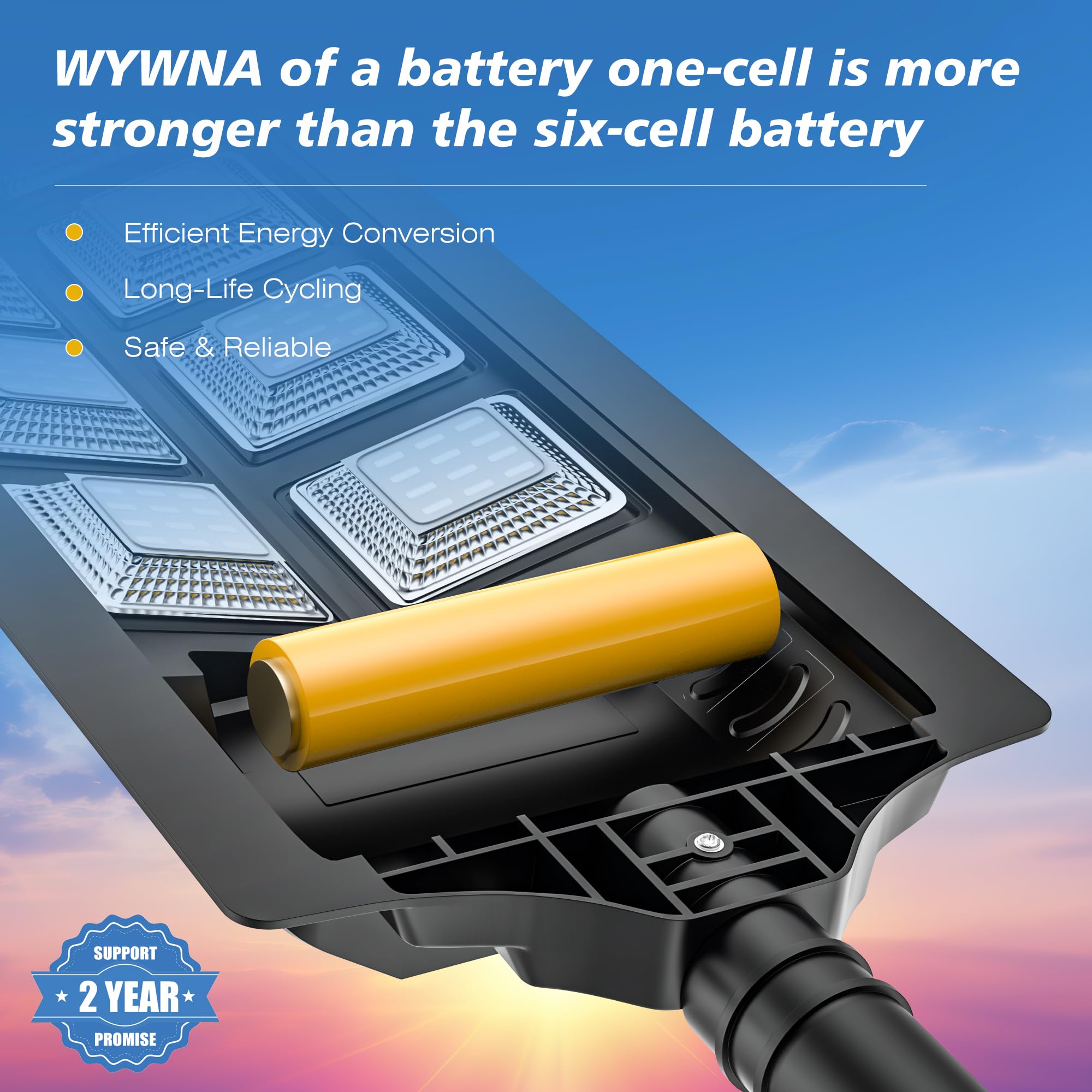 WYWNA solar lights waterproof IP66 design withstands rain and heat.