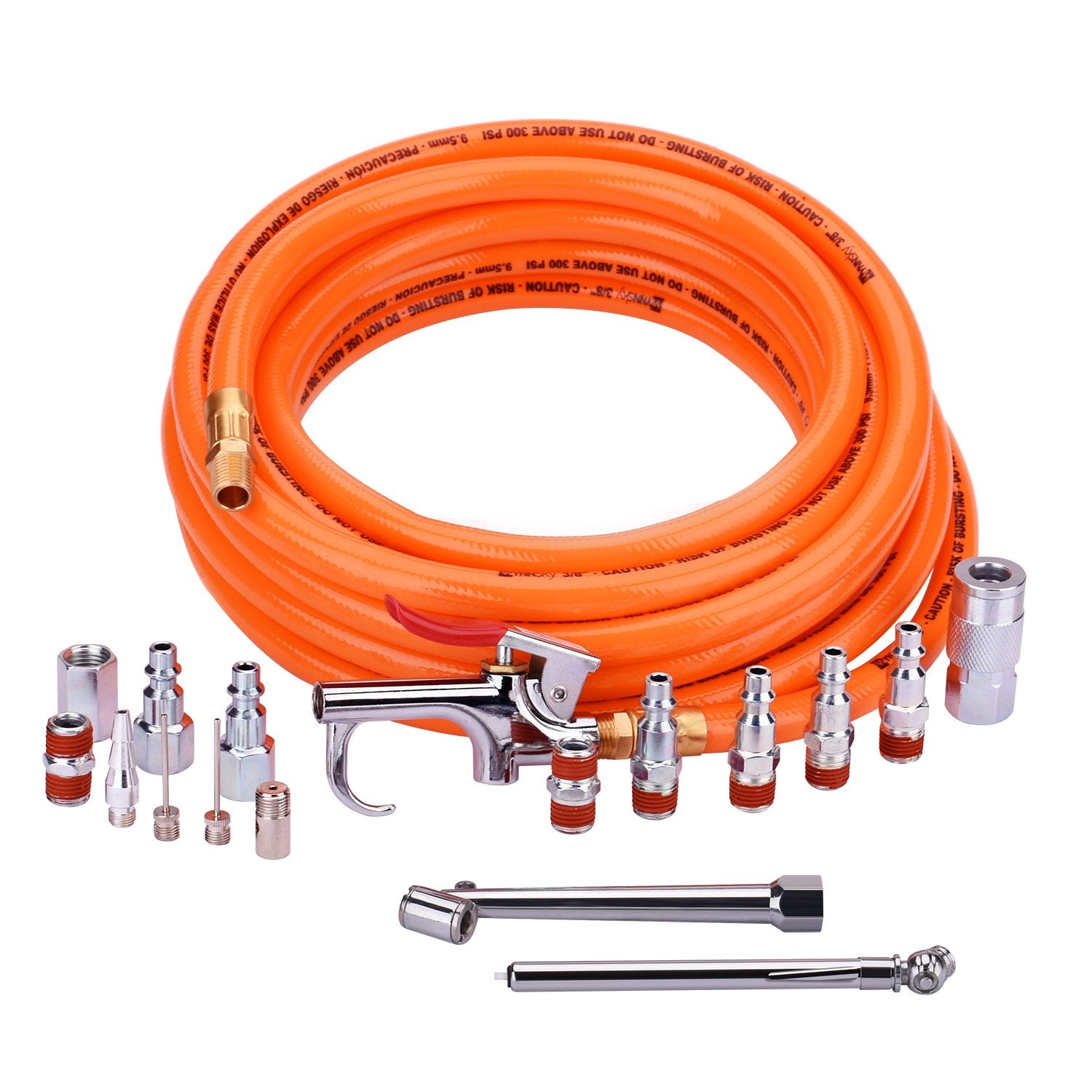 WYNNsky 38 inch PVC air hose coiled for easy DIY use