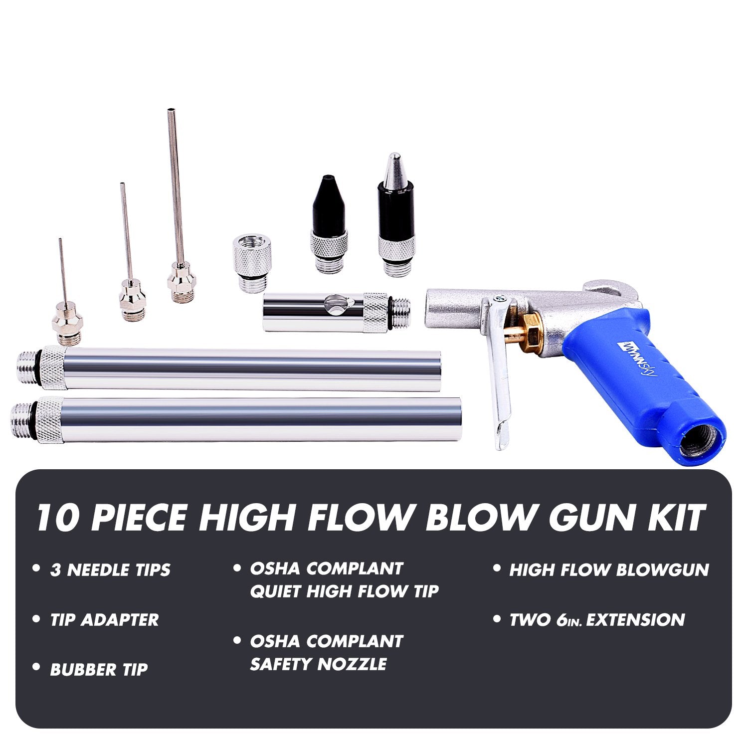 WYNNsky xtreme flow nozzle attached for improved air flow and faster surface cleaning.