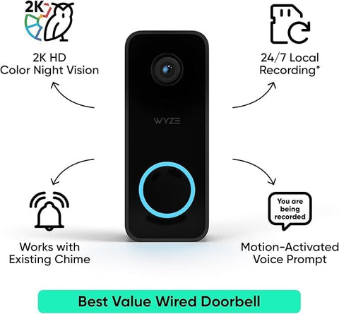 Wyze Doorbell Camera v2 wedge kit adjustable brackets enable precise installation