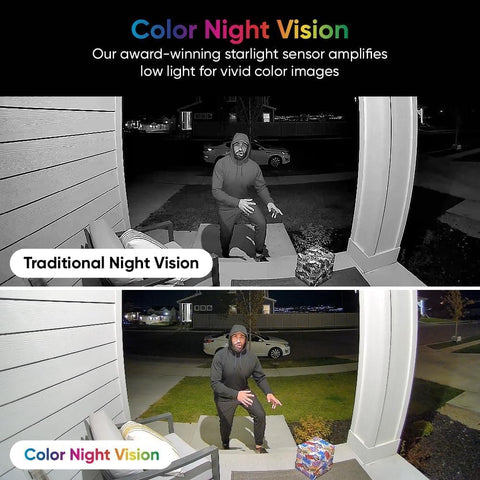 Wyze Doorbell Camera v2 color night vision shows true colors in low light