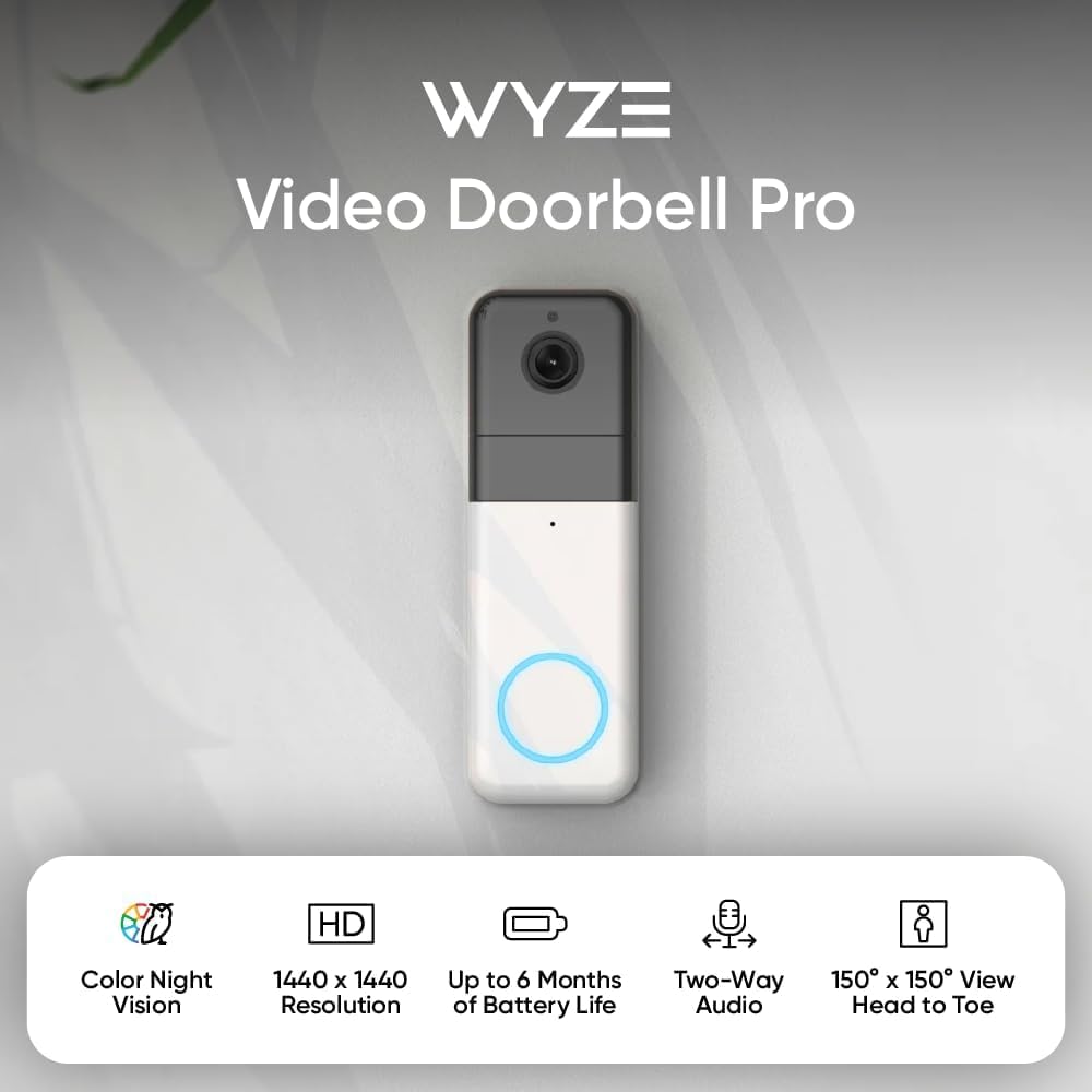 Wyze Doorbell Pro 1:1 view captures full visitor and package details.