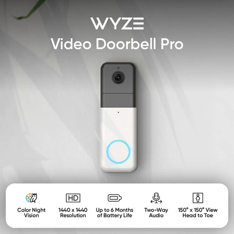 Wyze Doorbell Pro 1:1 view captures full visitor and package details.