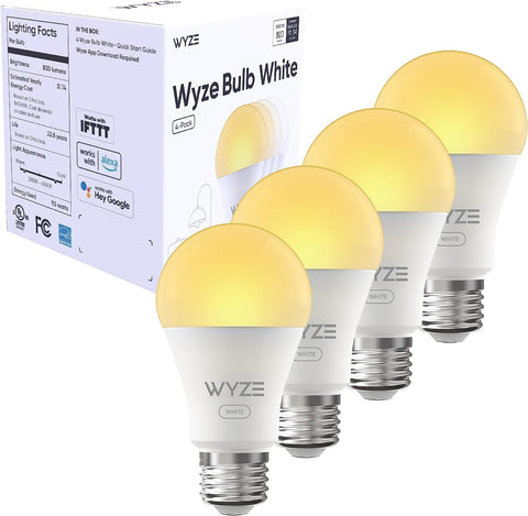 Wyze Lifestyle Bulb pack front view showing adjustable brightness for any room