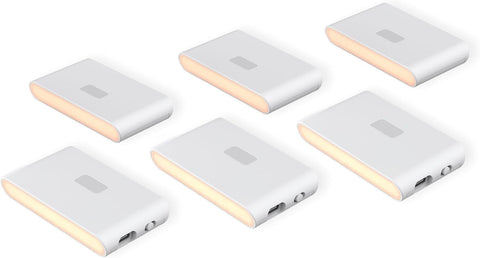Wyze Lifestyle rechargeable night light with dusk-to-dawn sensor illuminating stairs at night