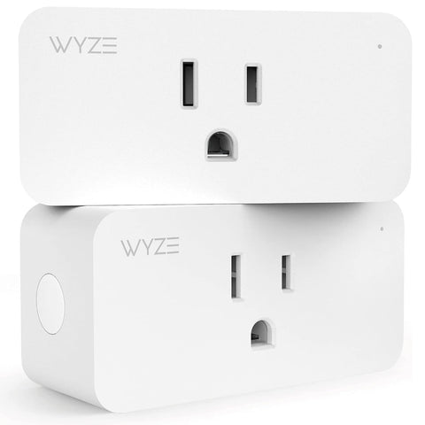 Wyze Lifestyle smart plug outlet powering a lamp for easy on/off control