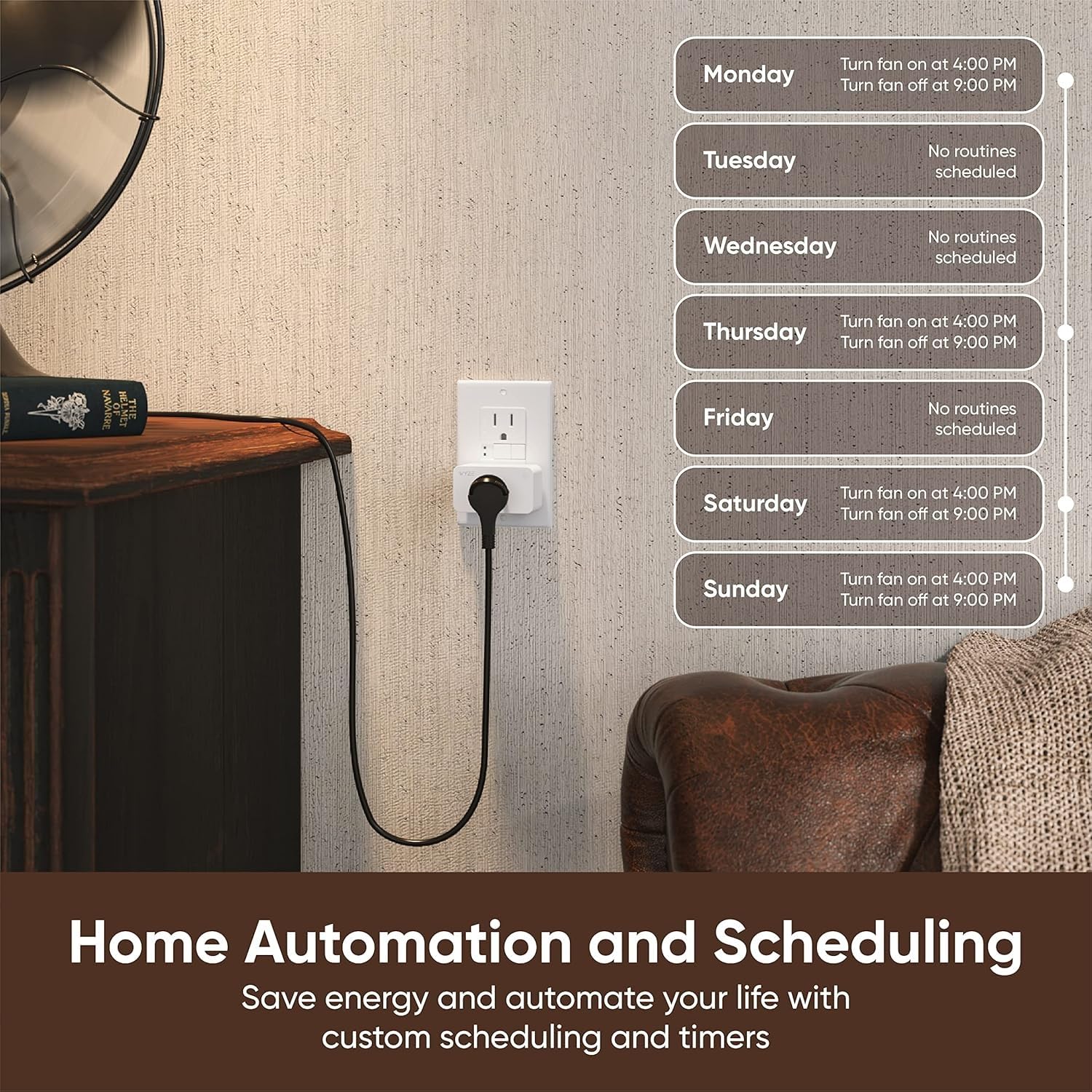 Wyze Lifestyle smart plug in Vacation Mode simulating presence