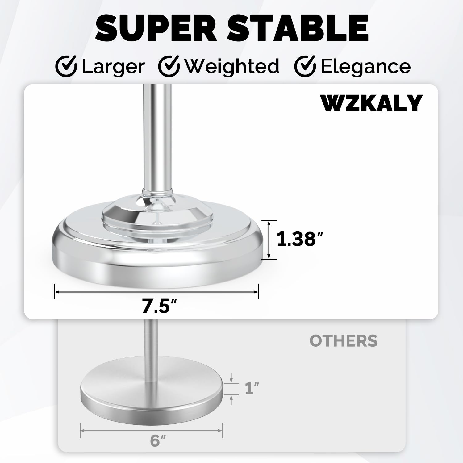 Anti-slip base protects floors while keeping the holder steady.