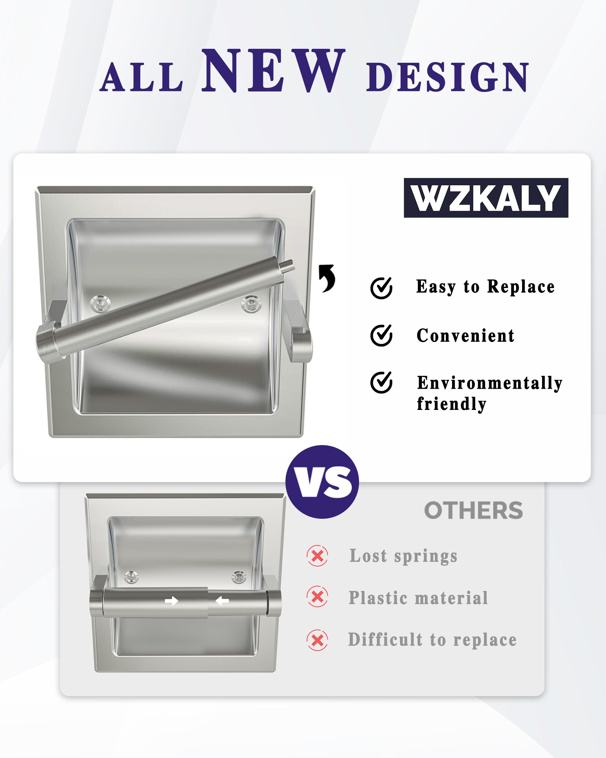 Close-up of WZKALY brushed nickel finish, anti-tarnish and durable.