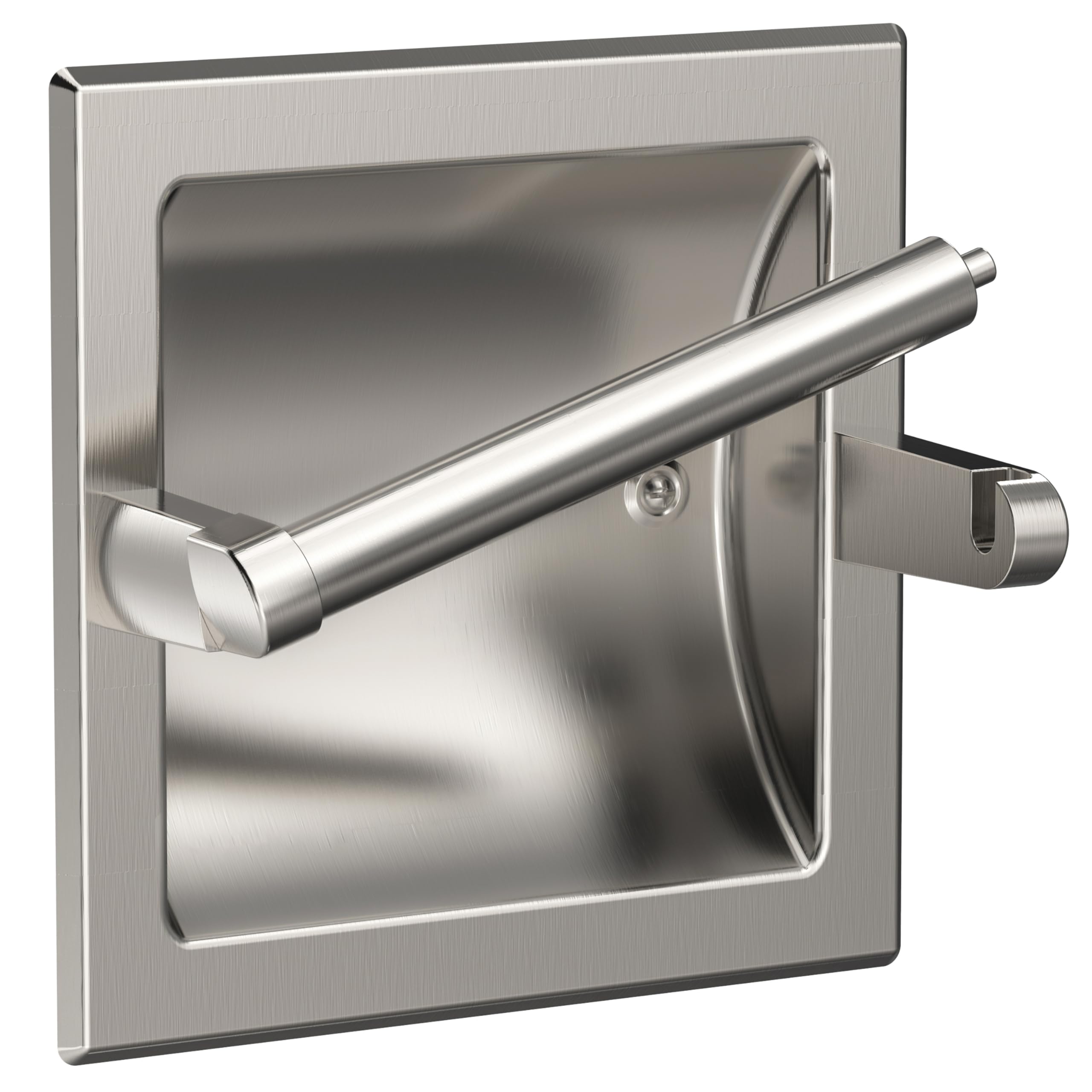 WZKALY brushed nickel recessed holder front view showing space-saving design.