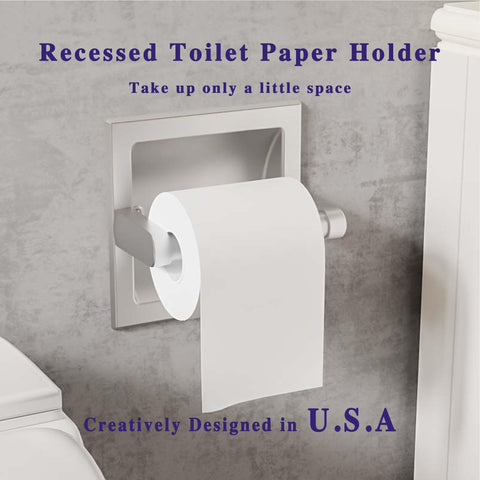 WZKALY recessed holder side angle highlighting sleek profile for modern bathrooms.