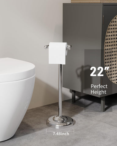 Free-standing base provides stable placement on bathroom floors with anti-slip support.