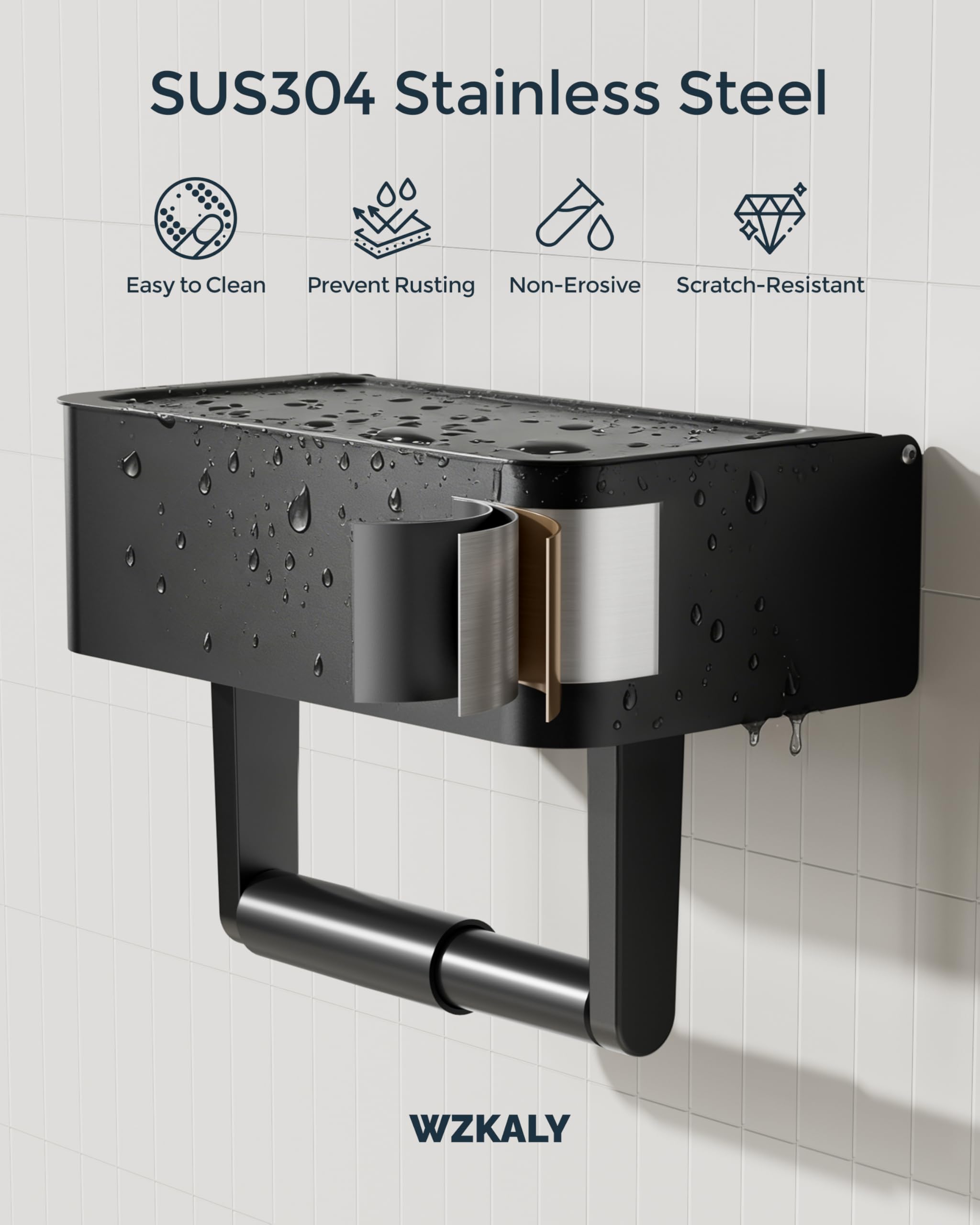 Diagram of WZKALY installation options: self-adhesive or wall mount for easy setup.