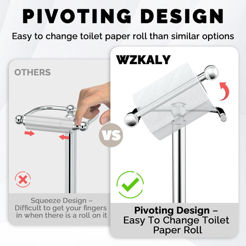 Mega roll compatibility with a long arm for easy paper access.