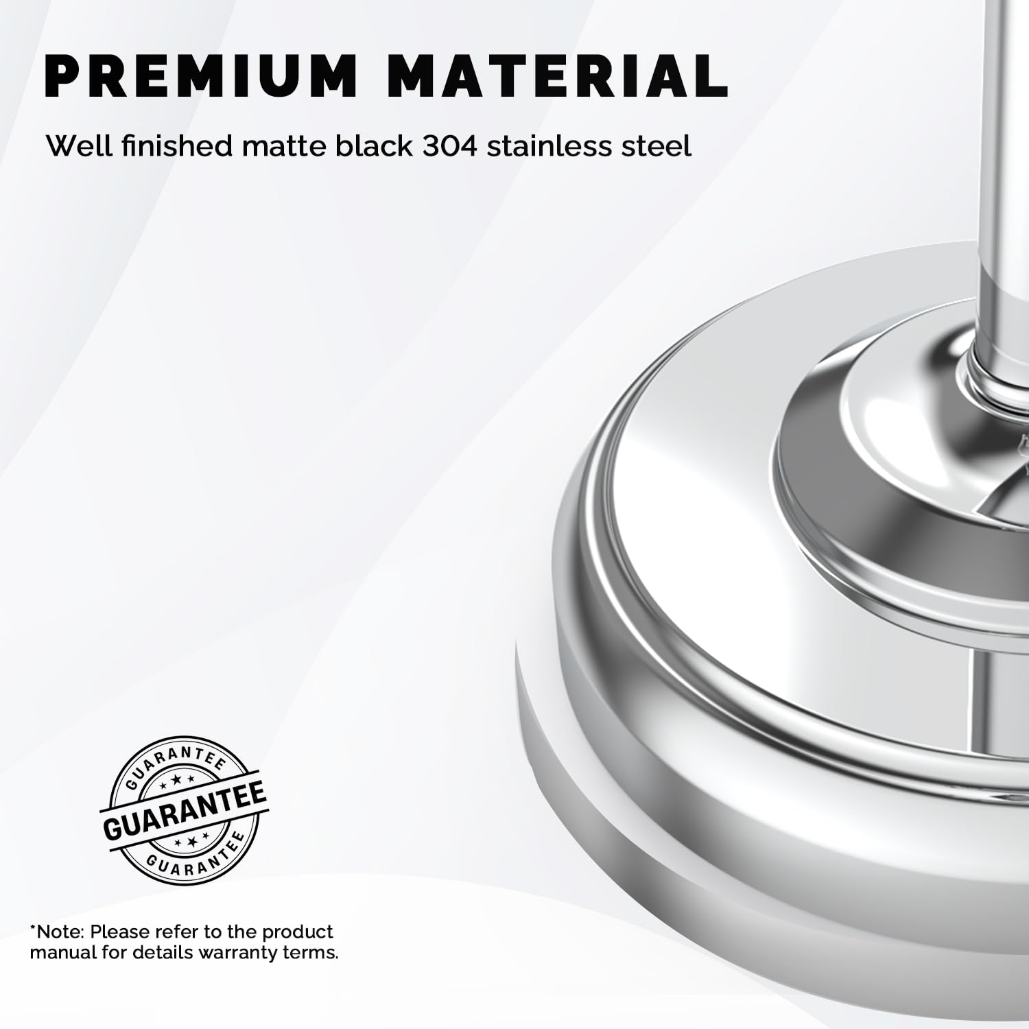 No drilling required for quick setup on any bathroom floor.