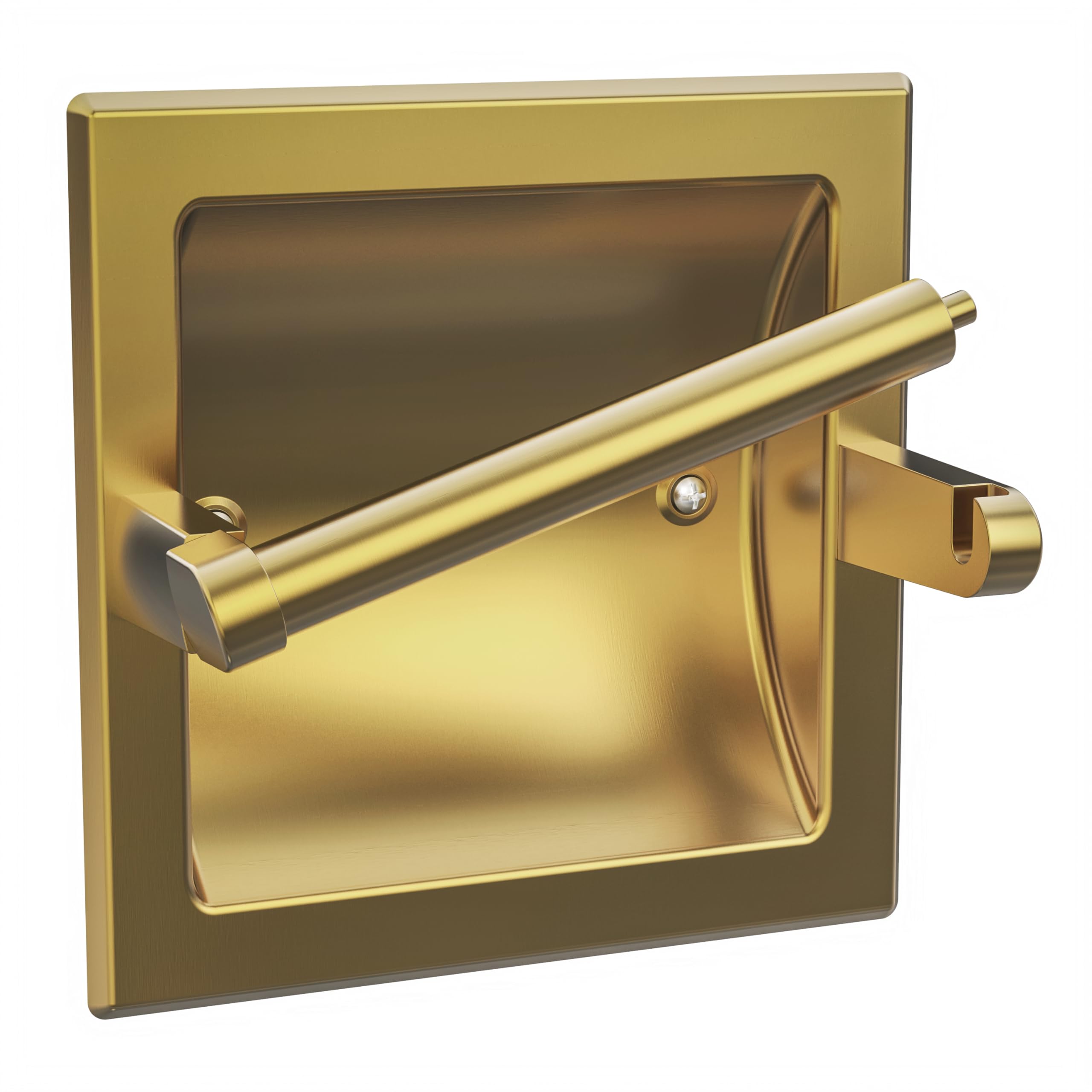 WZKALY recessed gold holder front view, rust-resistant stainless steel for durability