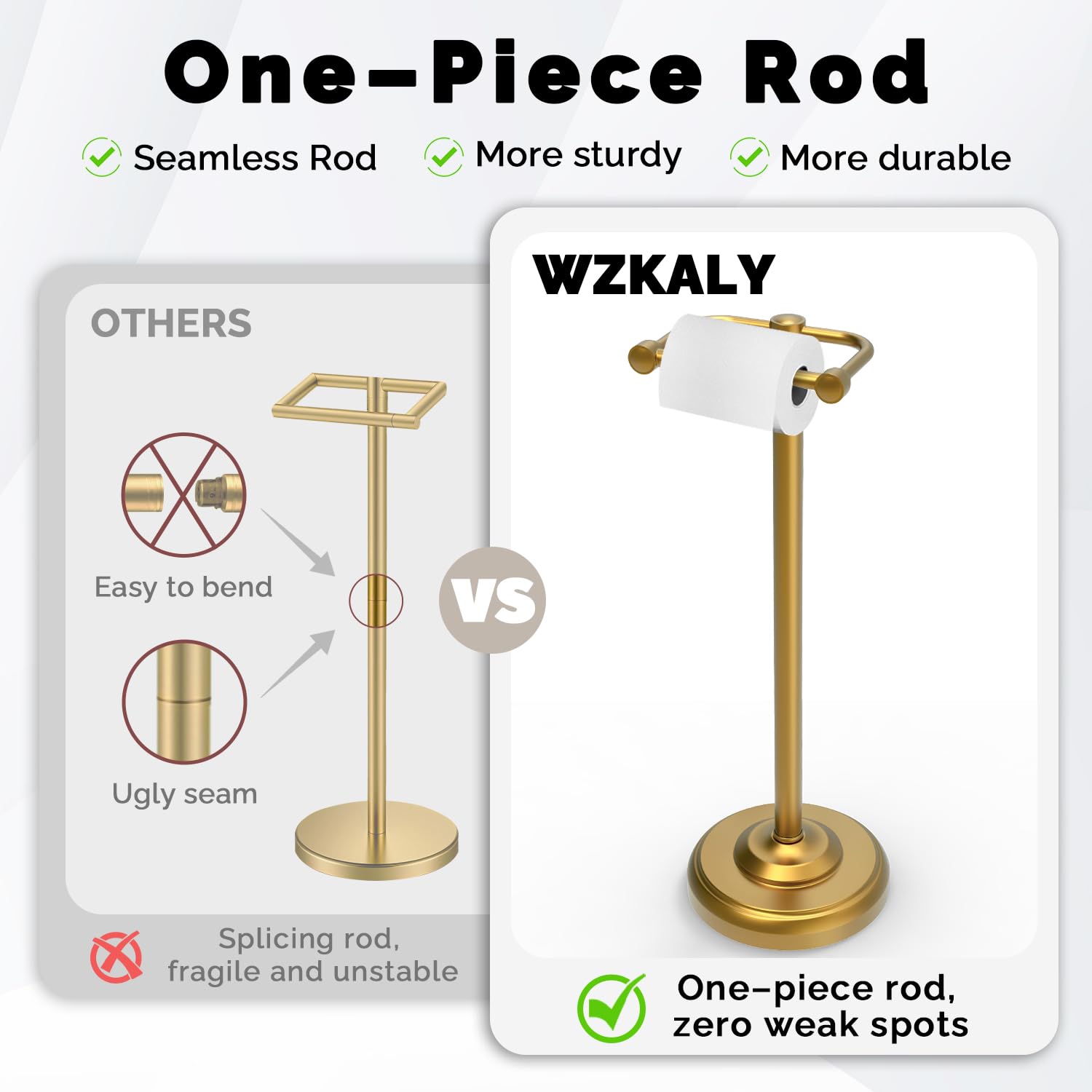 WZKALY mega-roll capacity fits larger rolls for fewer changes.