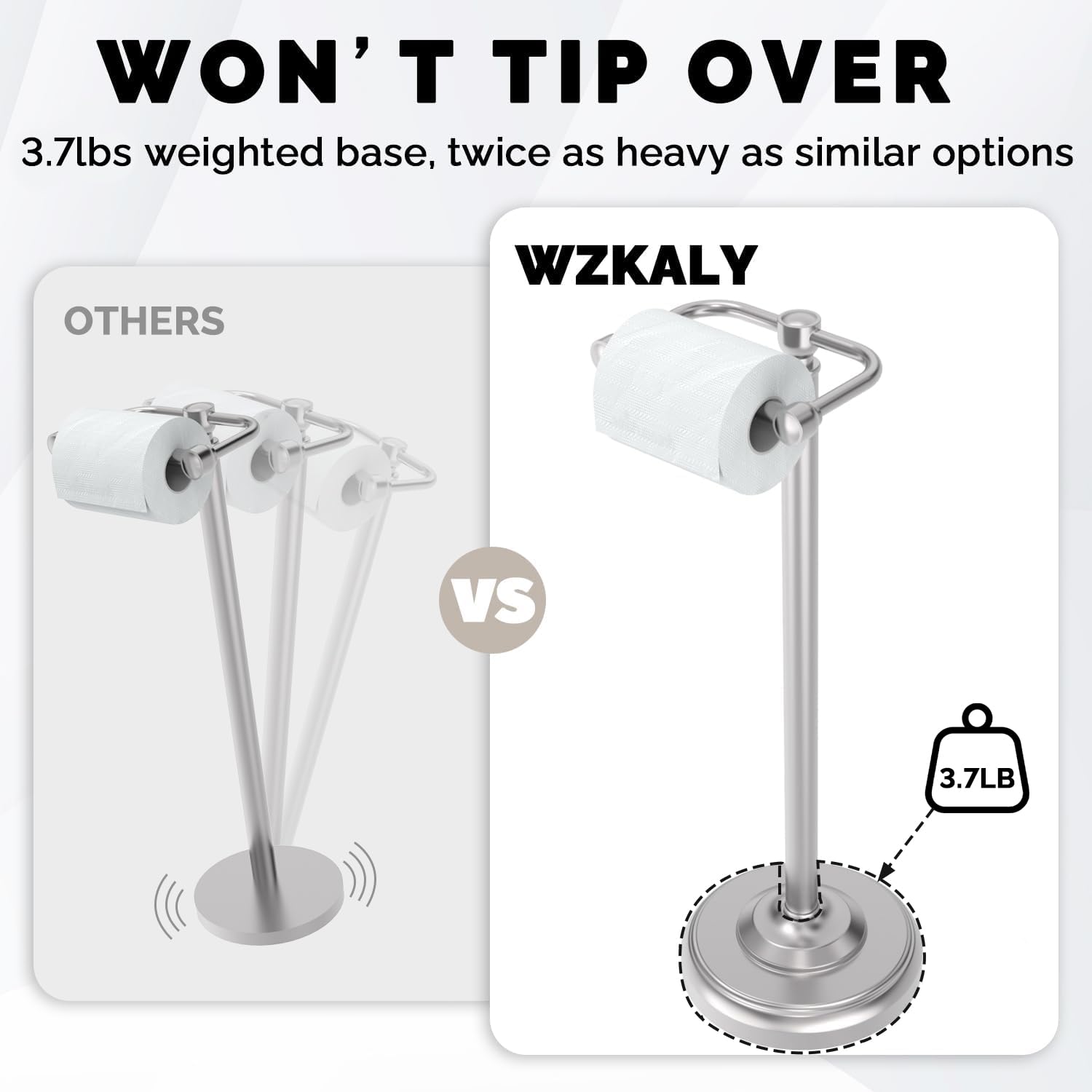 WZKALY 6.8-inch roller arm supports most roll sizes securely.