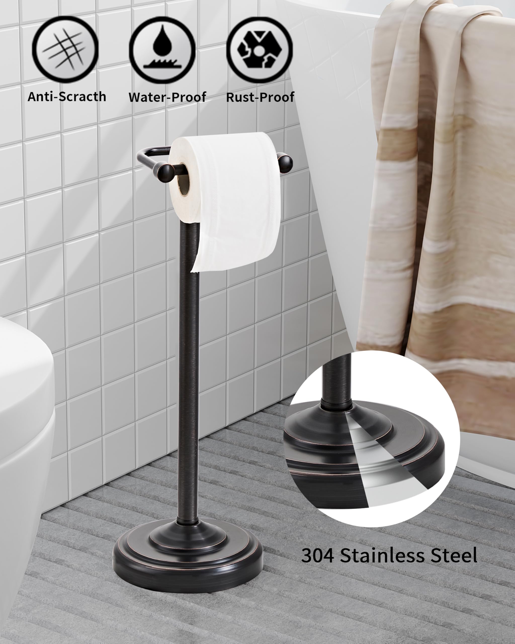 WZKALY weighted-base stand prevents slipping on bathroom floors
